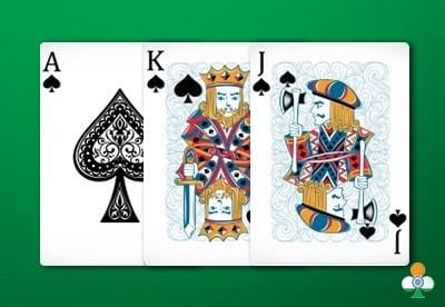 teen patti color flush of ace, king and jack