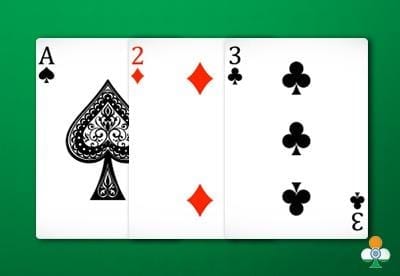 teen patti Sequence of ace of spades, 2 of diamonds, 3 of clubs